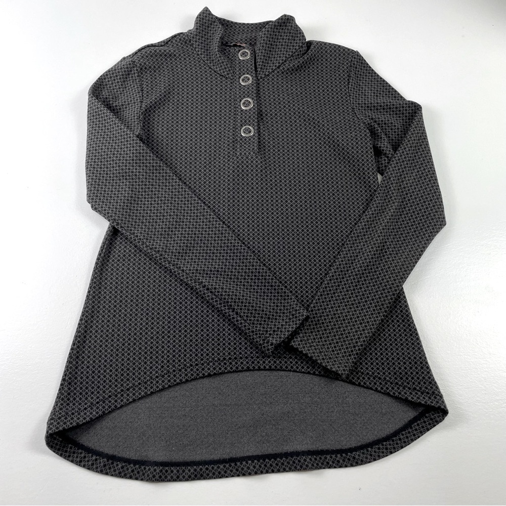 Merrell Women Sweater Size Large Indira Snap‎ Placket Pullover Gray Long Sleeves